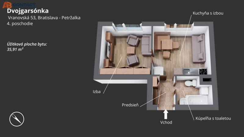 Prodazha 2-komnatnaya-studija, 2-komnatnaya-studija, Vranovská, Bratis