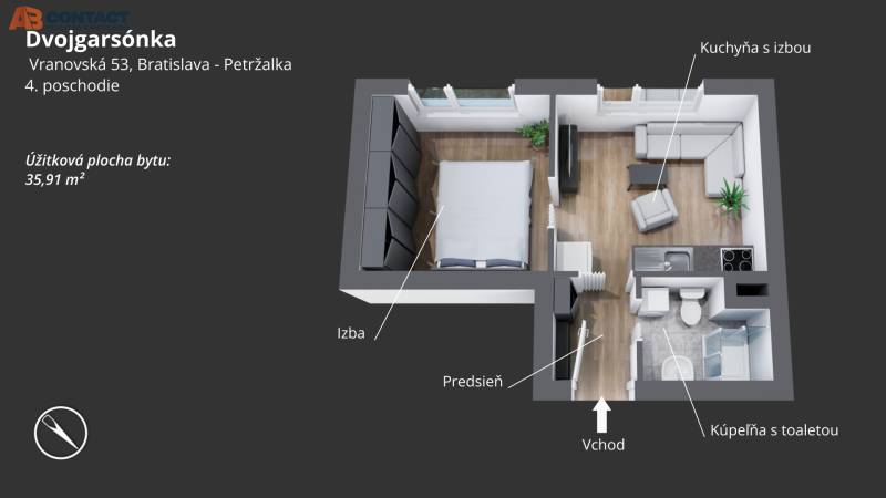 Prodazha 2-komnatnaya-studija, 2-komnatnaya-studija, Vranovská, Bratis